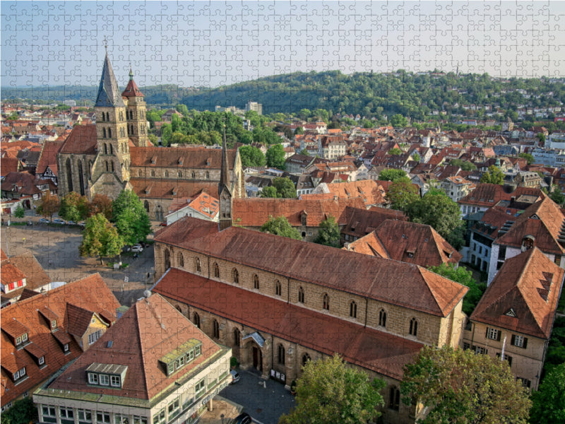 Panoramablick vom Turm der Frauenkirche, ein Motiv aus dem Kalender Esslingen von oben und von unten - CALVENDO Foto-Puzzle - calvendoverlag 29.99