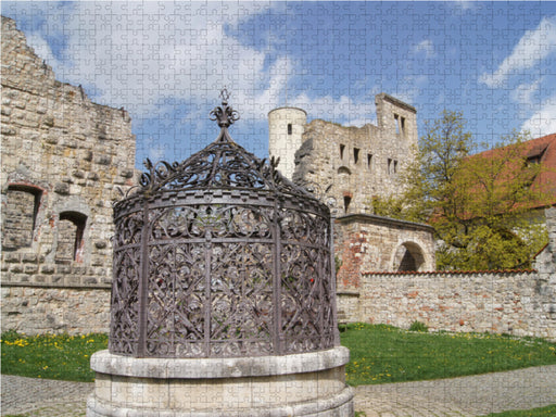Brunnen auf Schloss Hellenstein - CALVENDO Foto-Puzzle - calvendoverlag 39.99