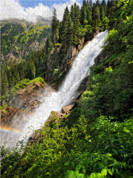 Krimmler Wasserfall mit Regenbogen. Hohe Tauern im Salzburger Land Österreich. - CALVENDO Foto-Puzzle - calvendoverlag 29.99