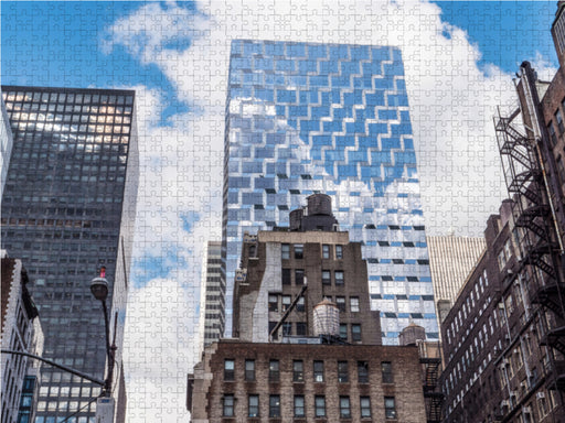Blick von der Highline auf die Gegensätze von Manhattan – Wasserspeicher und Feuerleitern - CALVENDO Foto-Puzzle - calvendoverlag 39.99