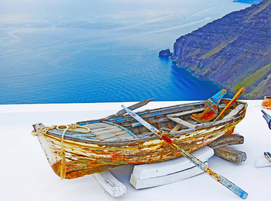 Altes Fischerboot auf der griechischen Insel Santorini - CALVENDO Foto-Puzzle - calvendoverlag 39.99