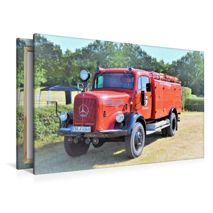 Premium textile canvas Premium textile canvas 120 cm x 80 cm landscape Mercedes-Benz - LAF 3500 - 1954 