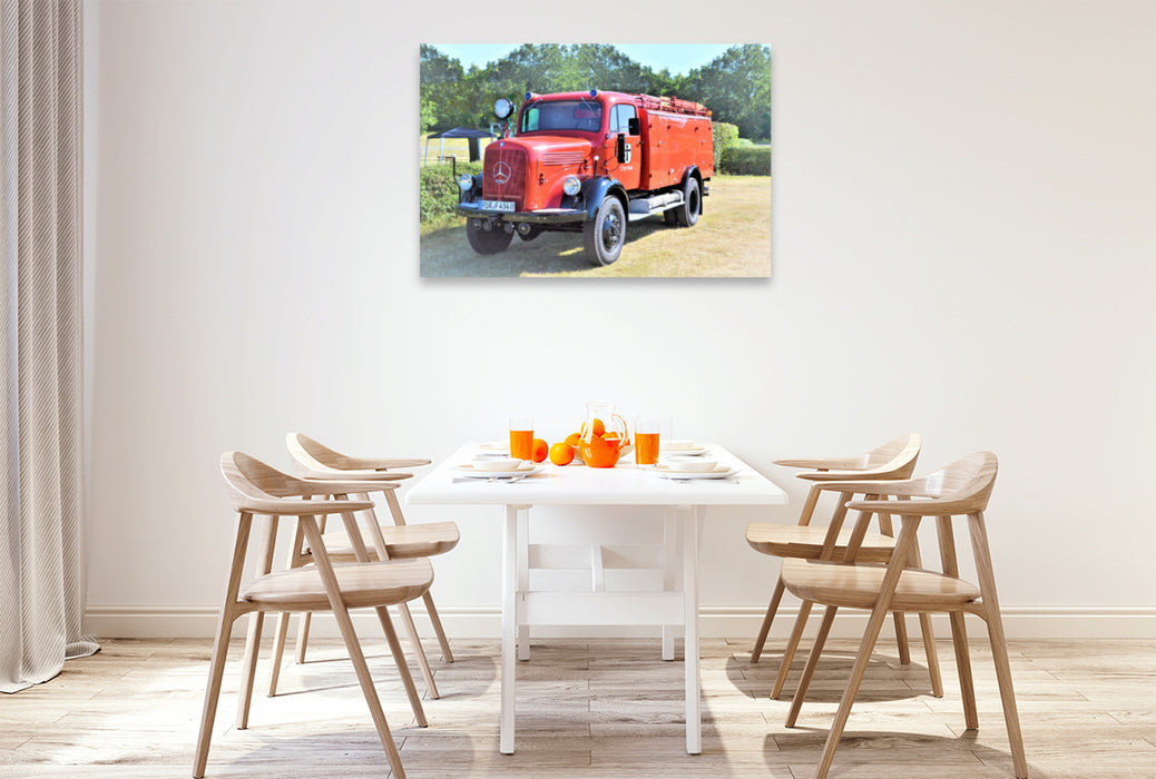 Premium textile canvas Premium textile canvas 120 cm x 80 cm landscape Mercedes-Benz - LAF 3500 - 1954 