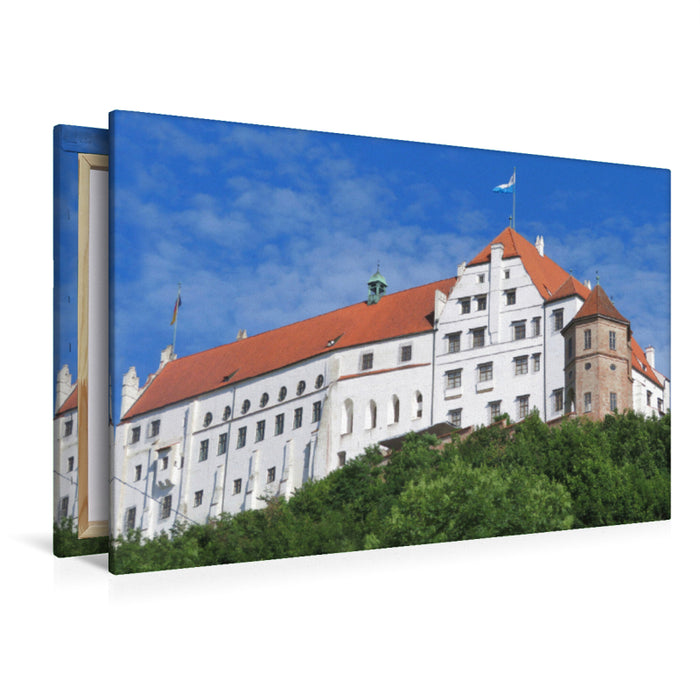 Premium Textil-Leinwand Premium Textil-Leinwand 120 cm x 80 cm quer Landshut - Burg Trausnitz