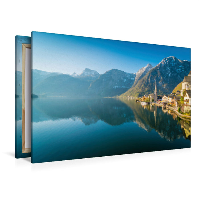 Premium Textil-Leinwand Premium Textil-Leinwand 120 cm x 80 cm quer Hallstatt in Österreich