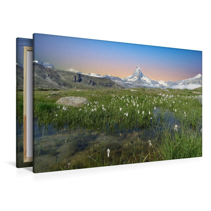 Premium textile canvas Premium textile canvas 120 cm x 80 cm across On the move over hill and dale around Zermatt 