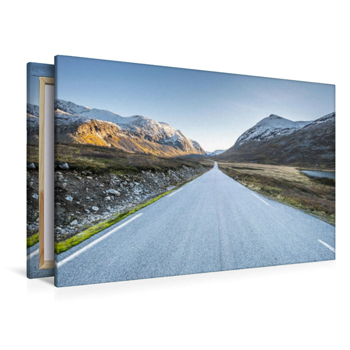 Premium Textil-Leinwand Premium Textil-Leinwand 120 cm x 80 cm quer Ein Motiv aus dem Kalender Norwegen Magisches Licht
