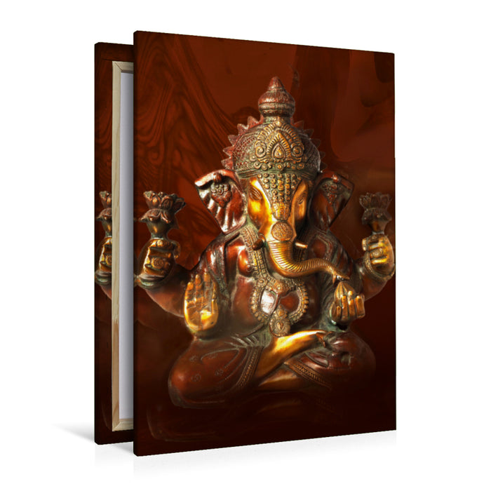 Premium Textil-Leinwand Premium Textil-Leinwand 80 cm x 120 cm  hoch Ganesha, der überaus beliebte Überwinder aller Schwierigkeiten und Hindernisse