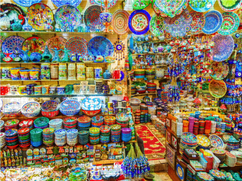 Marktstand mit Keramik auf dem Großen Bazar - CALVENDO Foto-Puzzle - calvendoverlag 29.99