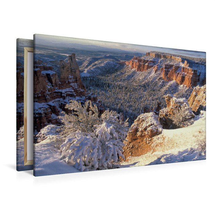 Premium Textil-Leinwand Premium Textil-Leinwand 120 cm x 80 cm quer Bryce Canyon National Park, Utah, USA im Winter