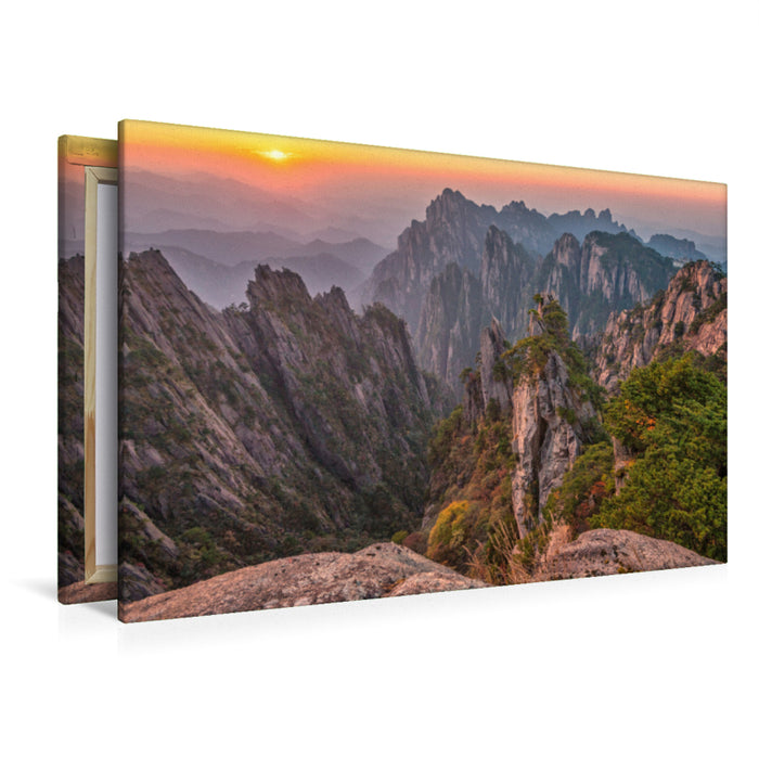 Premium Textil-Leinwand Premium Textil-Leinwand 120 cm x 80 cm quer Mount Huangshan, Yellow Mountain, Anhui Province