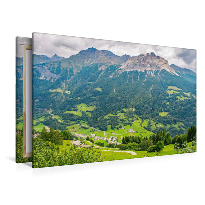 Premium Textil-Leinwand Premium Textil-Leinwand 120 cm x 80 cm quer Blick ins Tal