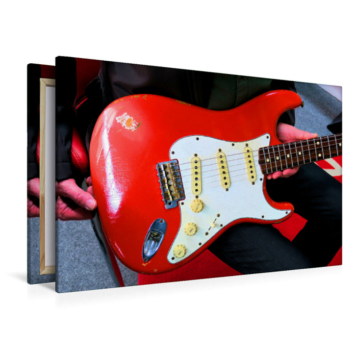 Premium Textil-Leinwand Premium Textil-Leinwand 120 cm x 80 cm quer E-Gitarre - Vintage Stratocaster