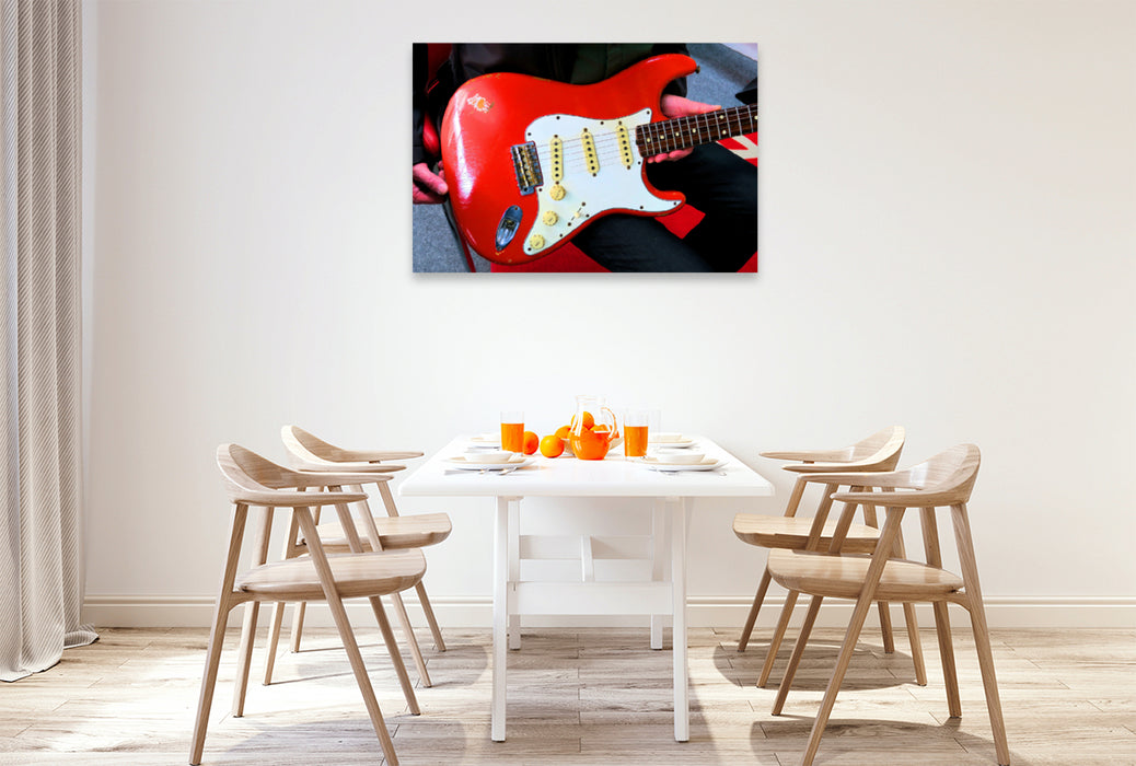 Premium Textil-Leinwand Premium Textil-Leinwand 120 cm x 80 cm quer E-Gitarre - Vintage Stratocaster