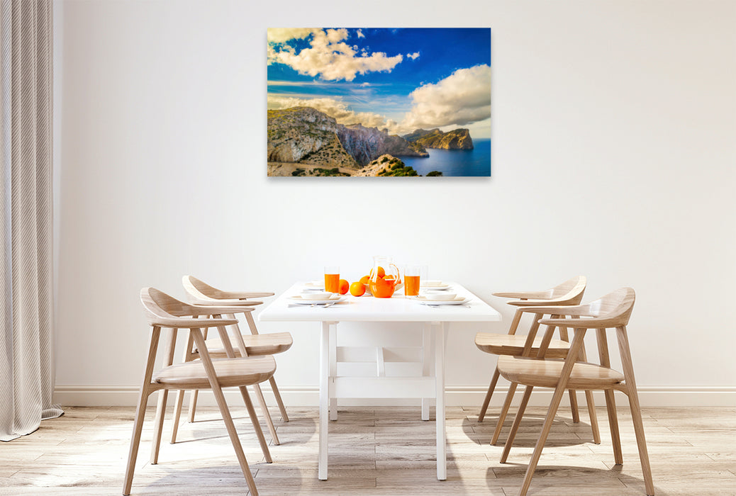 Premium textile canvas Premium textile canvas 120 cm x 80 cm landscape Mallorca: Cap Formentor 