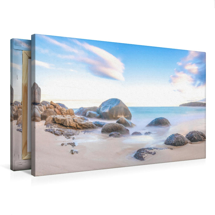 Toile textile premium Toile textile premium 75 cm x 50 cm paysage composition rocheuse sur la plage 