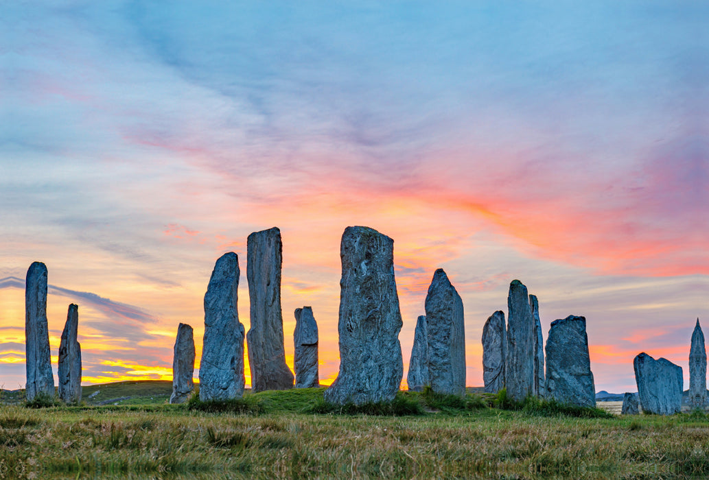 Toile textile haut de gamme Toile textile haut de gamme 120 cm x 80 cm paysage Callanish Stones, île de Lewis, Hébrides extérieures, Écosse 