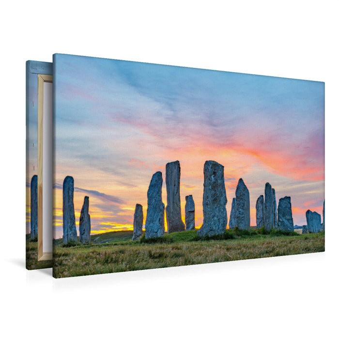 Premium Textil-Leinwand Premium Textil-Leinwand 120 cm x 80 cm quer Callanish Stones, Isle of Lewis, Äussere Hebriden, Schottland