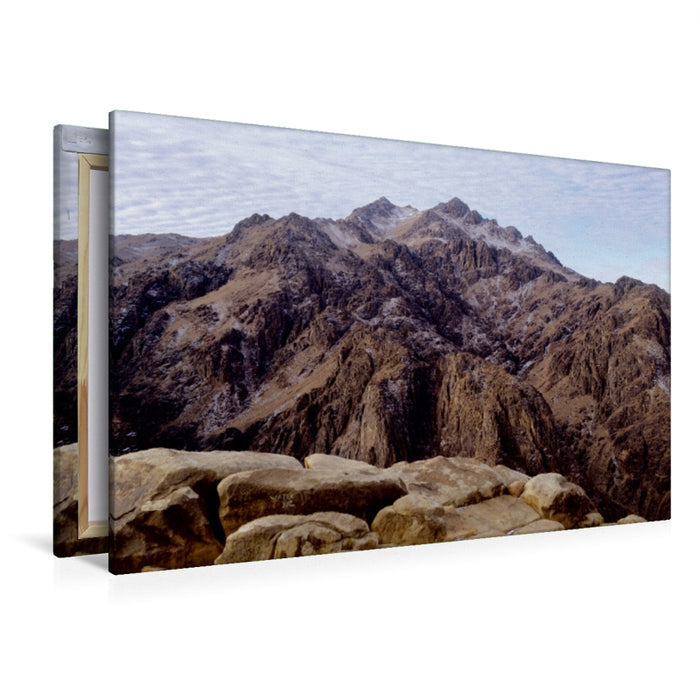 Premium Textil-Leinwand Premium Textil-Leinwand 120 cm x 80 cm quer Ein Motiv aus dem Kalender Sinai - Landschaft aus Fels und Sand