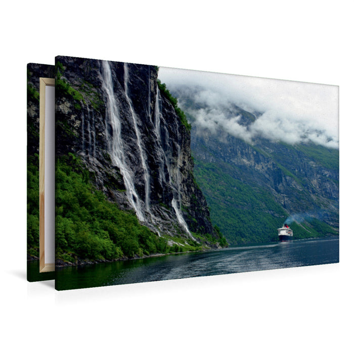 Premium Textil-Leinwand Premium Textil-Leinwand 120 cm x 80 cm quer Geiranger Fjord