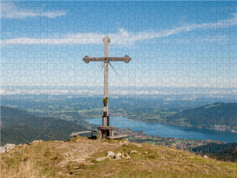 Gipfelkreuz auf dem Hirschberg 1670m, Bayerische Voralpen - CALVENDO Foto-Puzzle - calvendoverlag 29.99