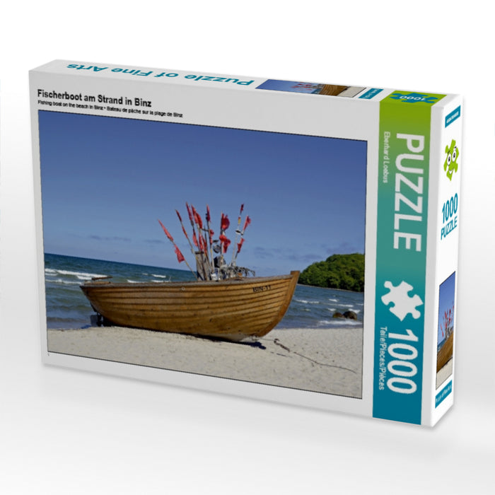 Fischerboot am Strand in Binz - CALVENDO Foto-Puzzle - calvendoverlag 29.99