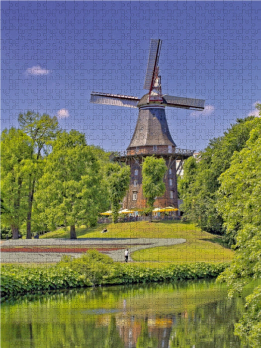 Bremen - Die 100 Jahre alte Mühle in den Wallanlagen - CALVENDO Foto-Puzzle - calvendoverlag 29.99