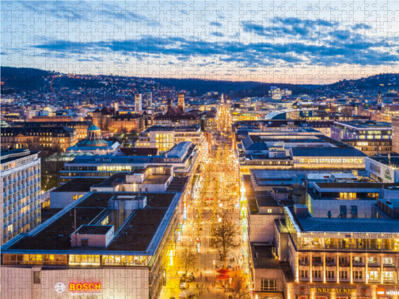 Blick über die Königstraße in Stuttgart - CALVENDO Foto-Puzzle - calvendoverlag 32.99