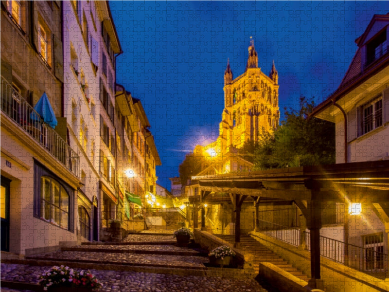 Kathedrale Notre Dame in der Altstadt von Lausanne - CALVENDO Foto-Puzzle - calvendoverlag 29.99