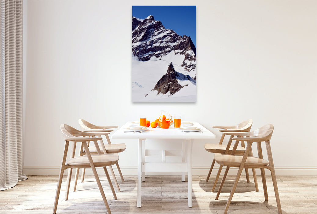 Premium Textil-Leinwand Premium Textil-Leinwand 80 cm x 120 cm  hoch Sphinx auf dem Jungfraujoch