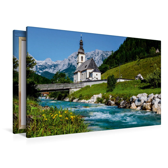 Premium Textil-Leinwand Premium Textil-Leinwand 120 cm x 80 cm quer Ramsau - Alpen