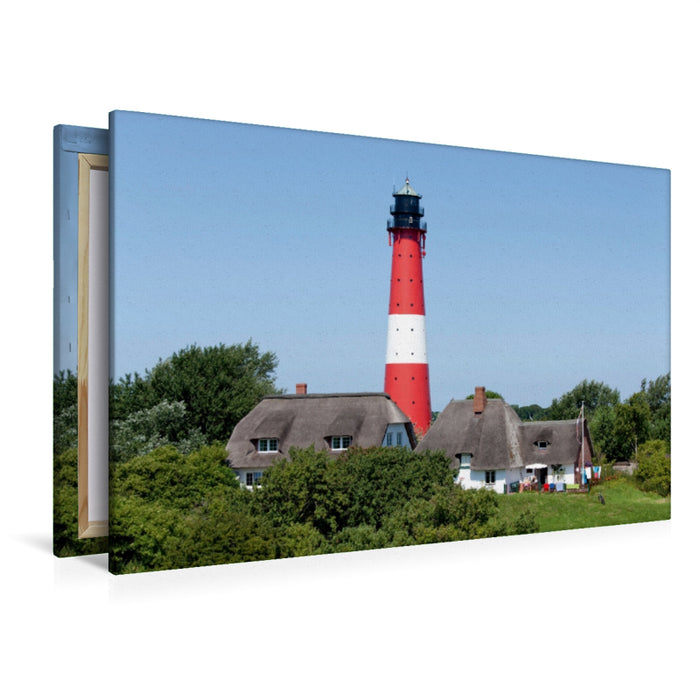 Premium Textil-Leinwand Premium Textil-Leinwand 120 cm x 80 cm quer Leuchtturm, Insel Pellworm