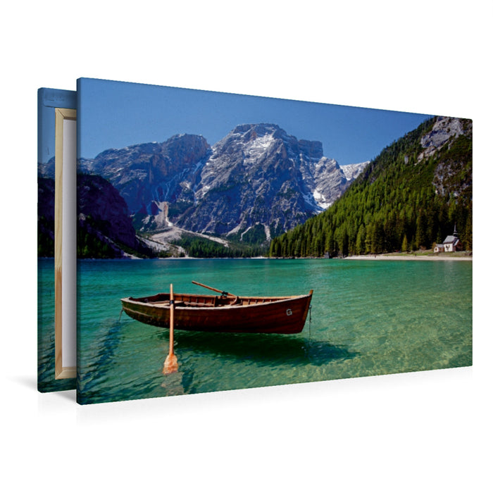 Premium Textil-Leinwand Premium Textil-Leinwand 120 cm x 80 cm quer Pragser Wildsee