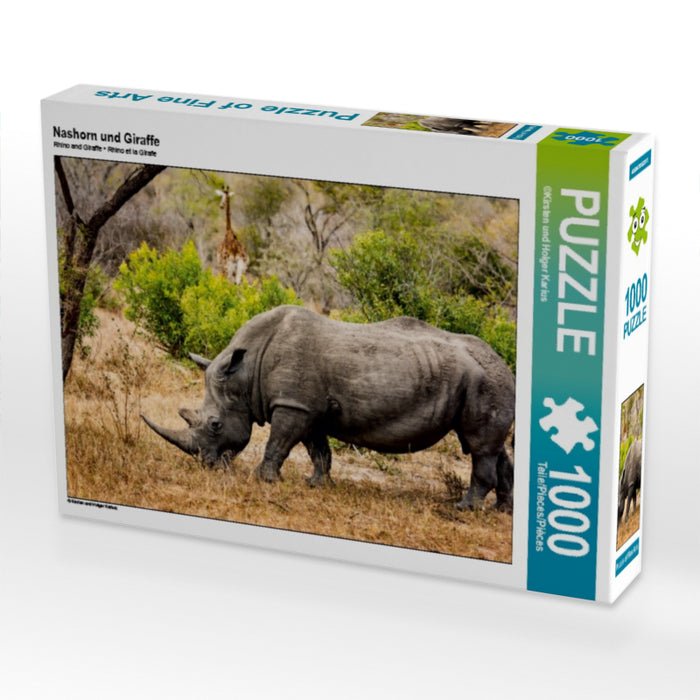 Nashorn und Giraffe - CALVENDO Foto-Puzzle - calvendoverlag 29.99