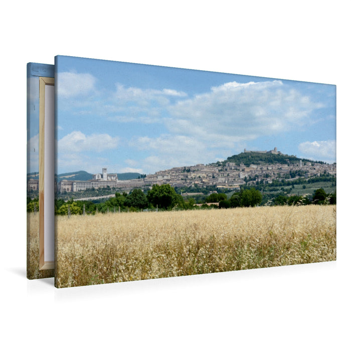 Premium Textil-Leinwand Premium Textil-Leinwand 120 cm x 80 cm quer Blick auf Assisi