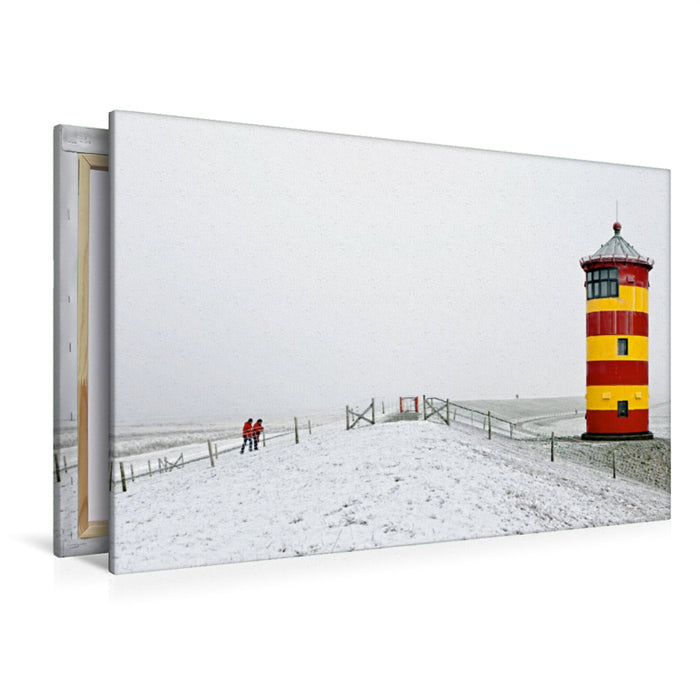 Premium Textil-Leinwand Premium Textil-Leinwand 120 cm x 80 cm quer Pilsener Leuchtturm, Deutschland