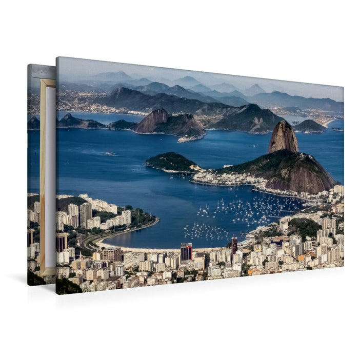 Premium Textil-Leinwand Premium Textil-Leinwand 120 cm x 80 cm quer Traumblick vom Corcovado  Rio de Janeiro