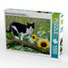 Schwarz-weiße Katze mit Sonnenblumen - CALVENDO Foto-Puzzle - calvendoverlag 33.99