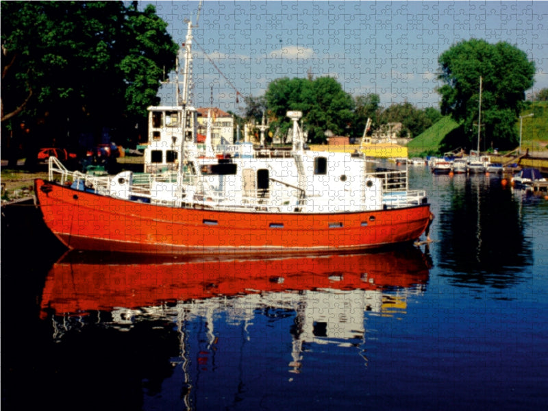 Hafen an der Mündung der Dange - Ein Motiv aus dem Kalender "Magisches Memel - Litauens Tor zur Welt" - CALVENDO Foto-Puzzle - calvendoverlag 29.99