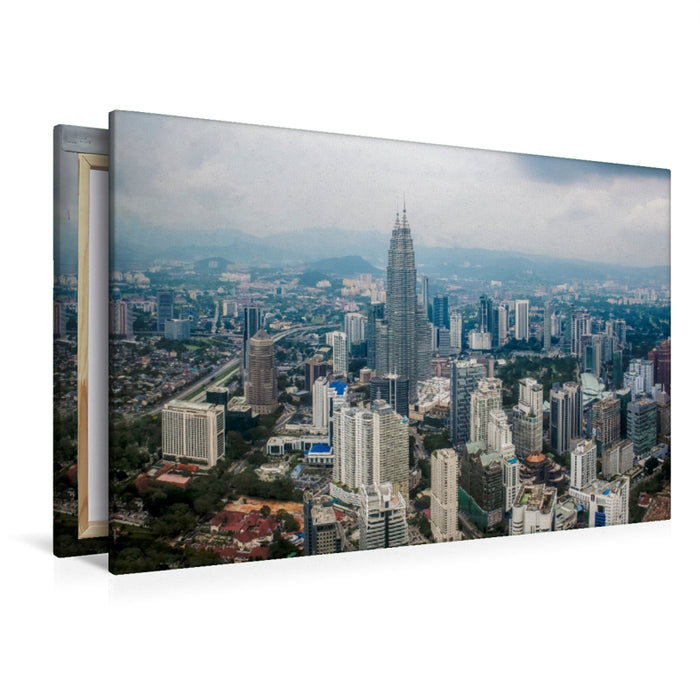 Premium Textil-Leinwand Premium Textil-Leinwand 120 cm x 80 cm quer Blick über Kuala Lumpur