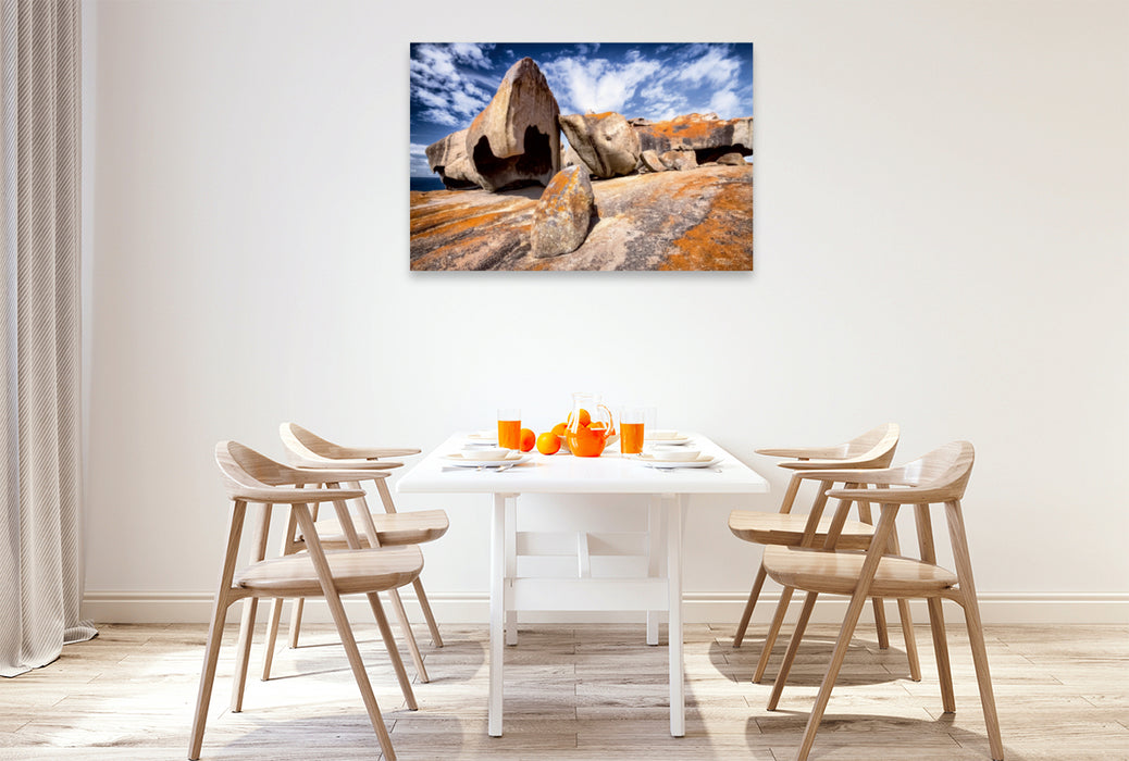 Premium Textil-Leinwand Premium Textil-Leinwand 120 cm x 80 cm quer Remarkable Rocks auf Kangaroo Island