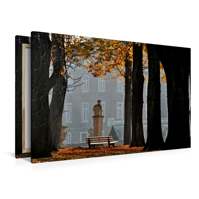 Premium Textil-Leinwand Premium Textil-Leinwand 120 cm x 80 cm quer Herbst im Park Schloss Nordkirchen