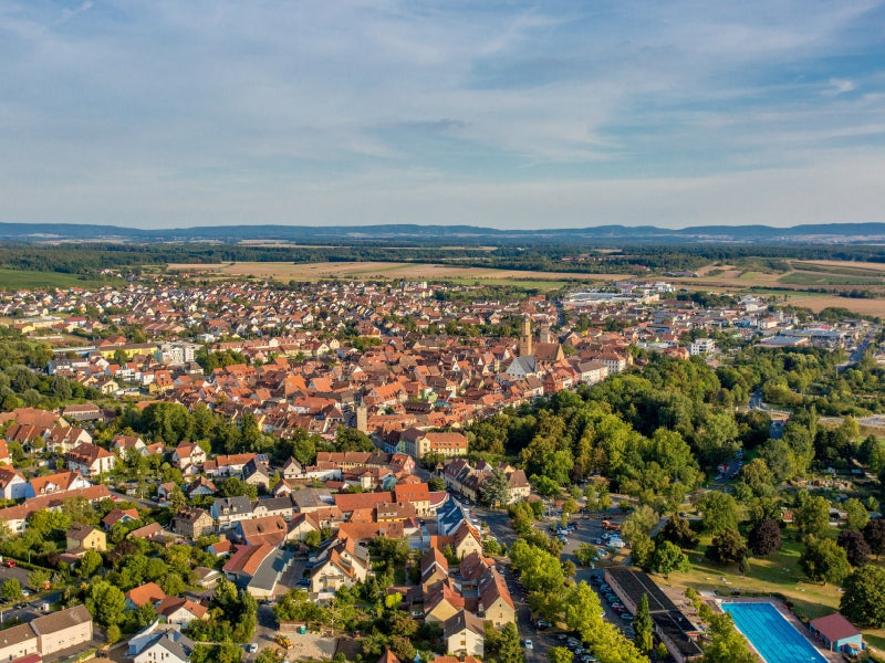 Volkach aus der Luft mit Schwimmbad und Altstadt - CALVENDO Foto-Puzzle - calvendoverlag 29.99