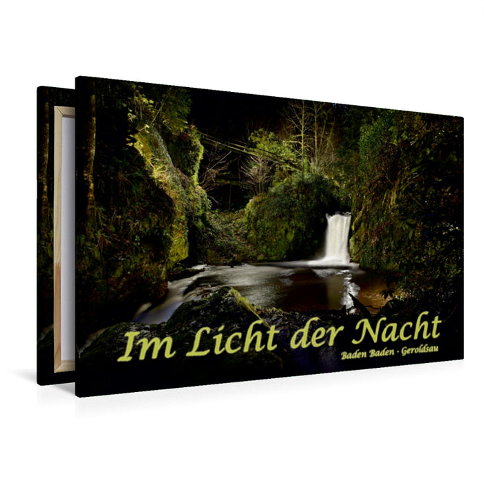 Premium Textil-Leinwand Premium Textil-Leinwand 120 cm x 80 cm quer Ein Motiv aus dem Kalender Im Licht der Nacht - Baden Baden Geroldsau