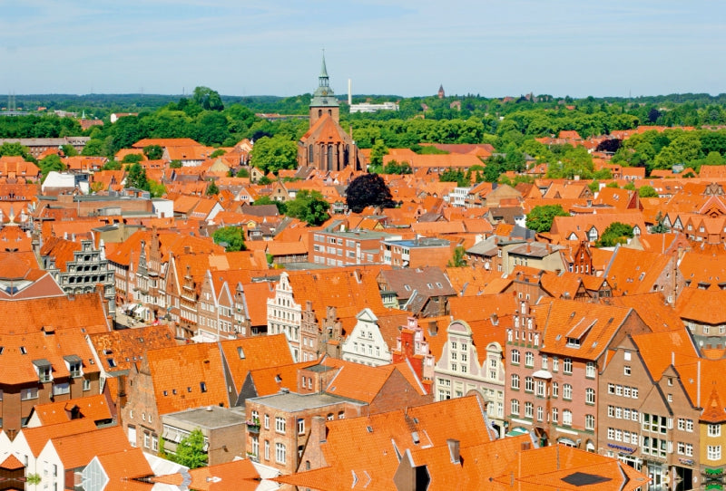 Premium Textil-Leinwand Premium Textil-Leinwand 120 cm x 80 cm quer Blick auf die Altstadt vom Wasserturm, Lüneburg