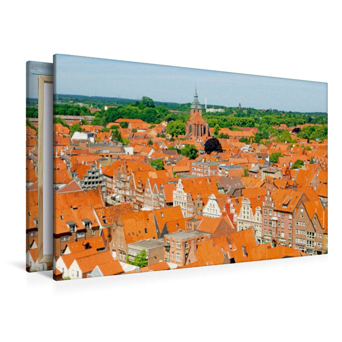 Premium Textil-Leinwand Premium Textil-Leinwand 120 cm x 80 cm quer Blick auf die Altstadt vom Wasserturm, Lüneburg