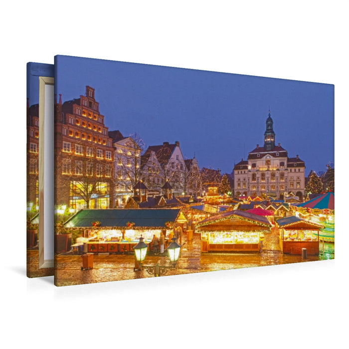 Premium Textil-Leinwand Premium Textil-Leinwand 120 cm x 80 cm quer Weihnachtsmarkt, Lüneburg