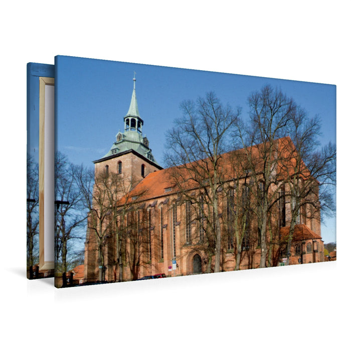Premium Textil-Leinwand Premium Textil-Leinwand 120 cm x 80 cm quer Michaeliskirche, Lüneburg