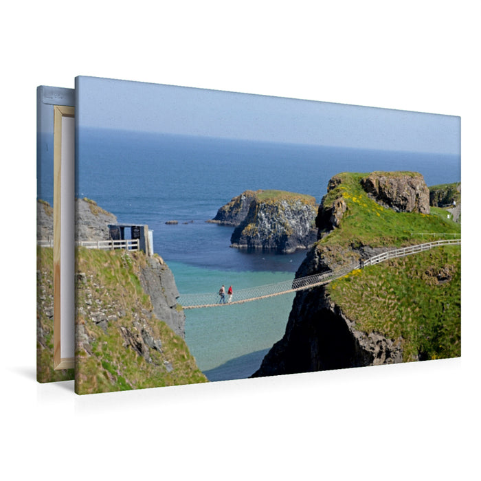 Premium Textil-Leinwand Premium Textil-Leinwand 120 cm x 80 cm quer Carrick-a-Rede Hängebrücke