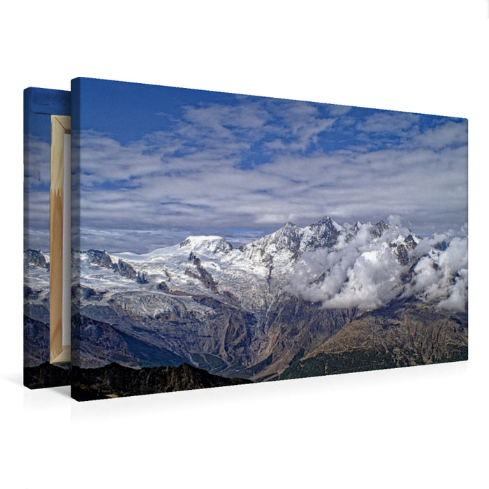 Premium Textil-Leinwand Premium Textil-Leinwand 75 cm x 50 cm quer Belle vue in Saas Fee